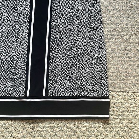 Michael Kors Shift Dress Womens S White Black Polka Dots Short Sleeve Back Zip - Picture 5 of 9